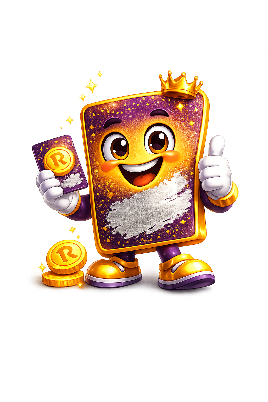 Mascote da RASPADELA apresentando a campanha